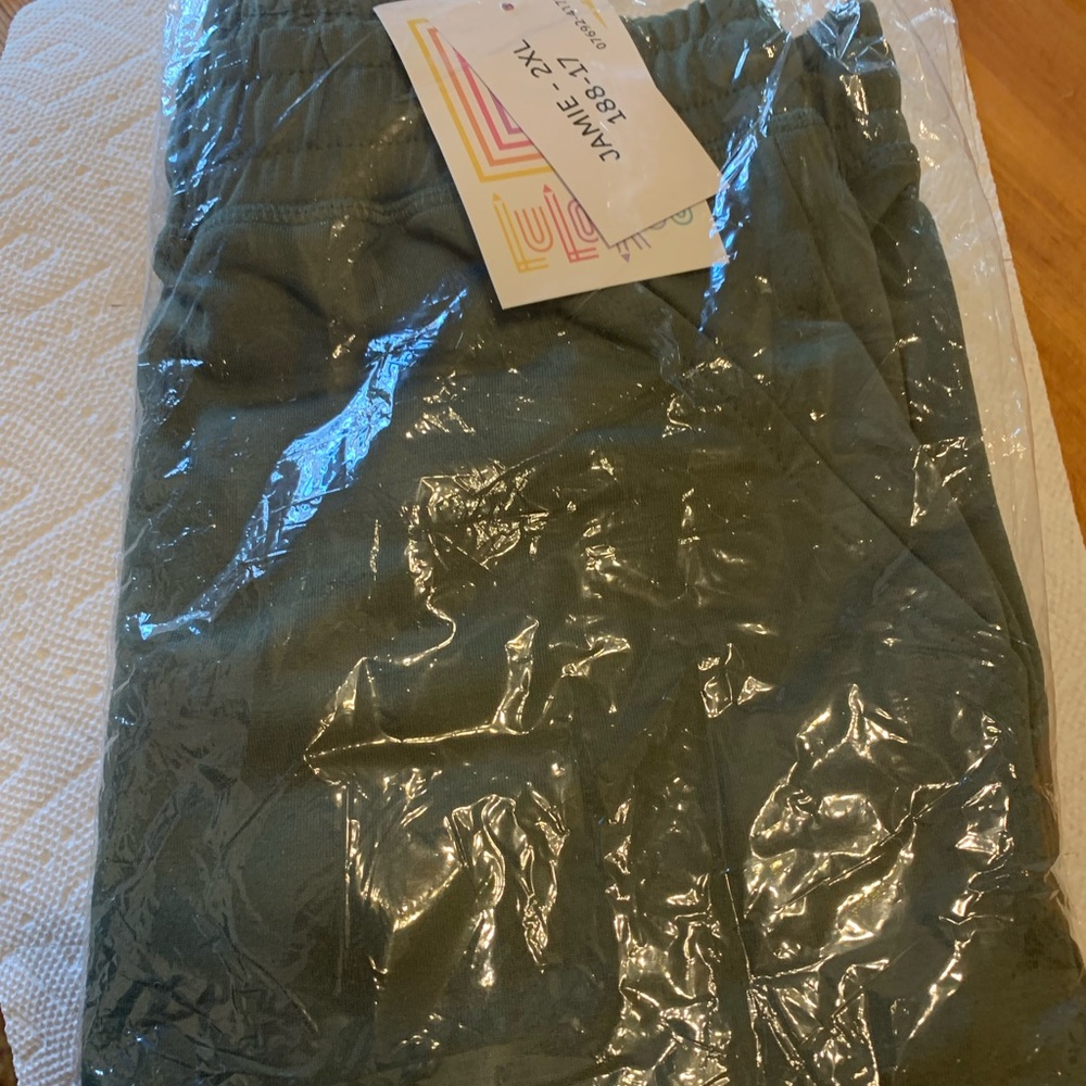 NWT LulaRoe 2XL Jamie shorts.  Solid olive green.